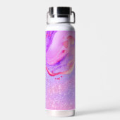 Bouteille D'eau Joli marbre violet art parties scintillant monogra (Arrière)