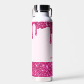 Bouteille D'eau Joli monogramme de parties scintillant rose chaud (Avant)