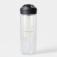Joli Monogramme Jaune Blanc Moderne Minimaliste