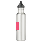 Bouteille D'eau Joli Monogramme rose blanc moderne (Droite)