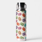 Bouteille D'eau Joli motif de macaron pointillé monogramme violet (Arrière)
