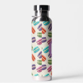 Bouteille D'eau Joli motif de macaron pointillé monogramme violet (Plage)