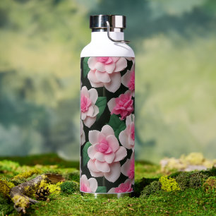 Bouteille D'eau Joli motif fleuri rose boho