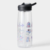 Bouteille D'eau joli motif violet (Gauche)