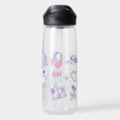 Bouteille D'eau joli motif violet (Arrière)