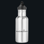 Bouteille D'eau Joli noir nom de script personnalisé monogramme mo<br><div class="desc">Joli noir et blanc script personnalisé nom simple moderne élégant bouteille d'eau en acier inoxydable. Idéal pour petits et grands</div>