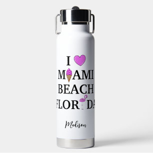 Bouteille D'eau Joli nom personnalisé Miami Beach