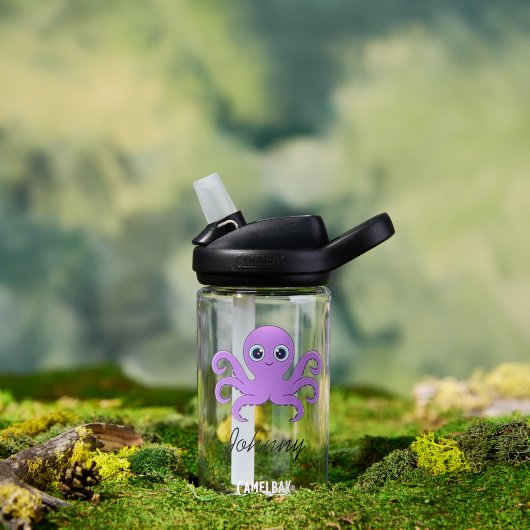 Bouteille D'eau Joli poulpe violet vert (Extérieur)