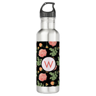 Bouteille D'eau Joli Rose de Pêche Florale Motif botanique