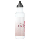 Bouteille D'eau Joli Rose Parties scintillant or Monogramme Nom Gi (Gauche)