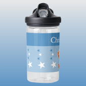 Bouteille D'eau Joli singe ajouter nom avec étoiles enfants bleu