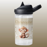 Bouteille D'eau Joli singe ajouter nom avec étoiles enfants brun<br><div class="desc">Bouteille d'eau CamelBak Eddy® pour enfants. Personnalisez avec un nom. Cette bouteille d'eau présente un mignon singe avec des étoiles dans les couleurs brun et blanc.</div>