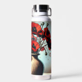 Bouteille D'eau Joli Vase de Red Poppies (Arrière)