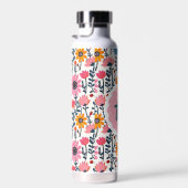 Bouteille D'eau Joli Whimsical Fleurs colorées Monogrammes (Plage)