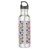 Bouteille D'eau Joli Whimsical Fleurs colorées Monogrammes (Dos)