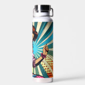 Bouteille D'eau Jolie Femme Dansant Salsa Pop Art (Arrière)
