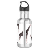 Bouteille D'eau Jolie Giraffe noire blanche rose (Dos)