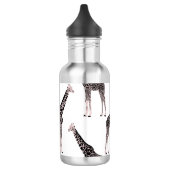 Bouteille D'eau Jolie Giraffe noire blanche rose (Gauche)