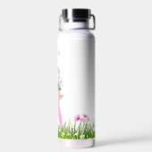 Bouteille D'eau Jolie princesse et fleurs (Arrière)