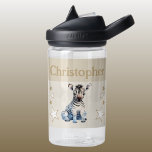 Bouteille D'eau Jolie zèbre ajouter nom avec étoiles enfants brun<br><div class="desc">Bouteille d'eau CamelBak Eddy® pour enfants. Personnalisez avec un nom. Cette bouteille d'eau présente un joli zèbre avec des étoiles dans les couleurs brun et blanc.</div>