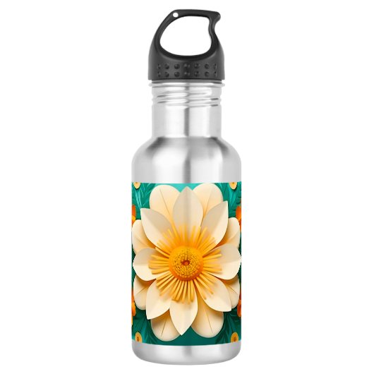 Bouteille D'eau Jolies fleurs 3d (Devant)