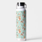 Bouteille D'eau Jote aquarelle Corgi Chien Motif Monogramme (Arrière)