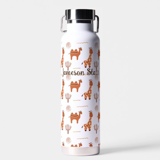 Bouteille D'eau Jouet blanc Brown Animal Cactus Camel Llama (Avant)