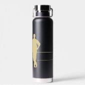 Bouteille D'eau Joueur de baseball Monogram Gold Silhouette (Arrière)