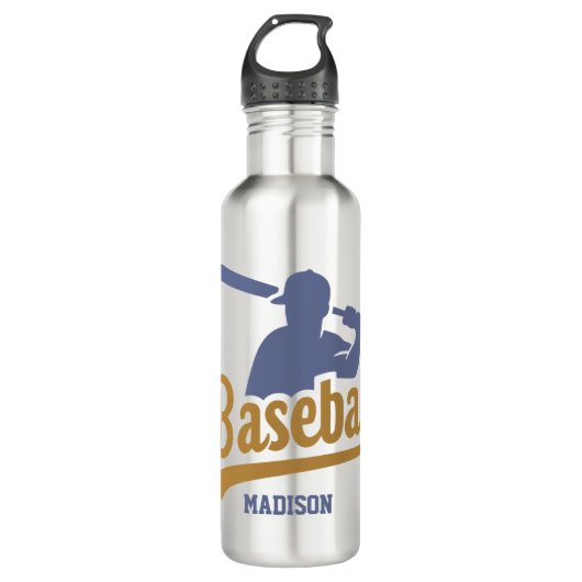 Bouteille D'eau Joueur de baseball personnalisé et couleur (Devant)