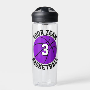 Bouteille D'eau Joueur de basket-ball pourpre Nom et numéro d'équi