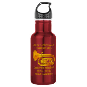 Bouteille D'eau Joueur de tuba Groupe de lycéens personnalisé Or