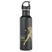 Bouteille D'eau Joueuse de tennis Monogram Gold Silhouette (Devant)
