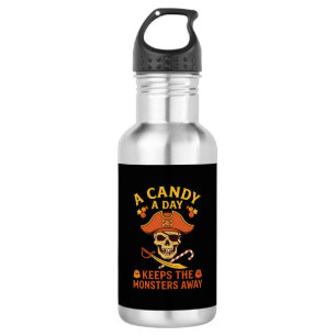 Bouteille D'eau Jour de bonbons Halloween Pirate Crâne Canne