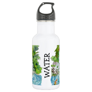Bouteille D'eau Jour des terres Cartoon Animaux Cascade