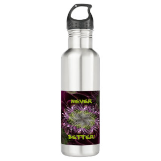 Bouteille D'eau Joyau en forme de fleur fractale Coupe violet-roug
