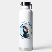 Bouteille D'eau Joyeuse Fête des Premiers Pères Photo & Texte Pers (Plage)