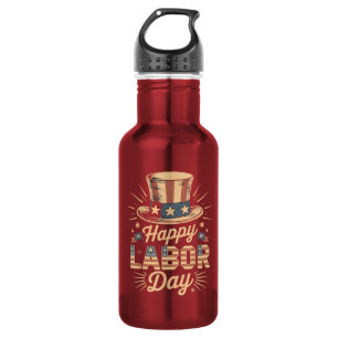 Bouteille D'eau Joyeuse fête du Travail patriotique
