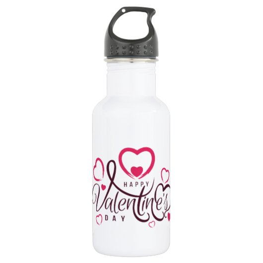 Bouteille D'eau Joyeuse Saint-Valentin ! (Devant)