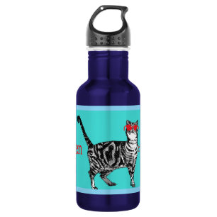 Bouteille D'eau Joyeux anniversaire Vous Cool Tabby Chat Mens Mari