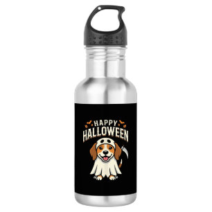 Bouteille D'eau Joyeux Halloween Beagle Chien Design_1