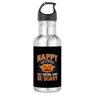 Bouteille D'eau Joyeux Halloween Citrouille Manger Boire Être Effr