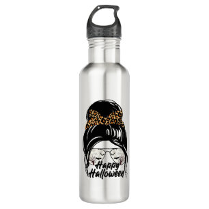 Bouteille D'eau Joyeux Halloween Jour 2021 Halloween Leopard Maman