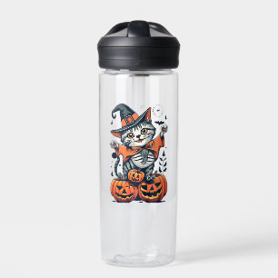Bouteille D'eau Joyeux Halloween Sorcière Chat
