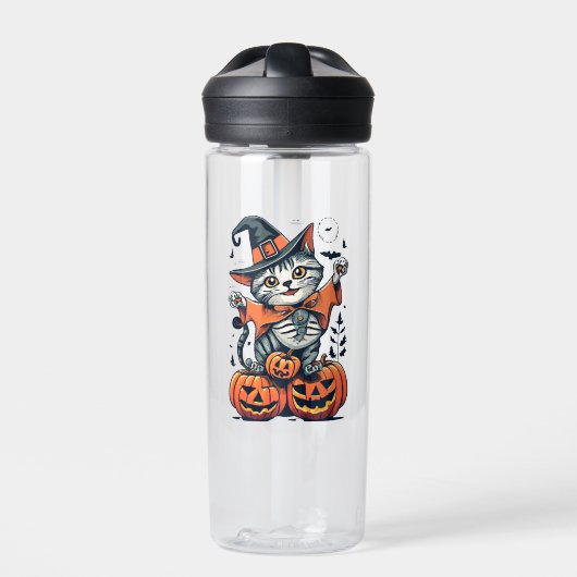 Bouteille D'eau Joyeux Halloween Sorcière Chat (Extérieur)