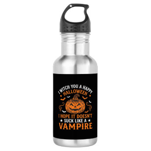 Bouteille D'eau Joyeux Halloween Vampire Citrouille Sorcière Chape