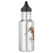Bouteille D'eau Joyeux kiwi avec dessin animé en cravate arc perso (Gauche)