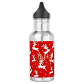 Bouteille D'eau Joyeux Noël Rénes Rouges (Gauche)