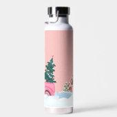 Bouteille D'eau Joyeux Noël rose (Plage)