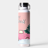 Bouteille D'eau Joyeux Noël rose (Arrière)