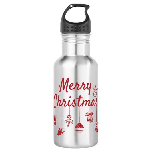 Bouteille D'eau Joyeux ornements de Noël (Devant)